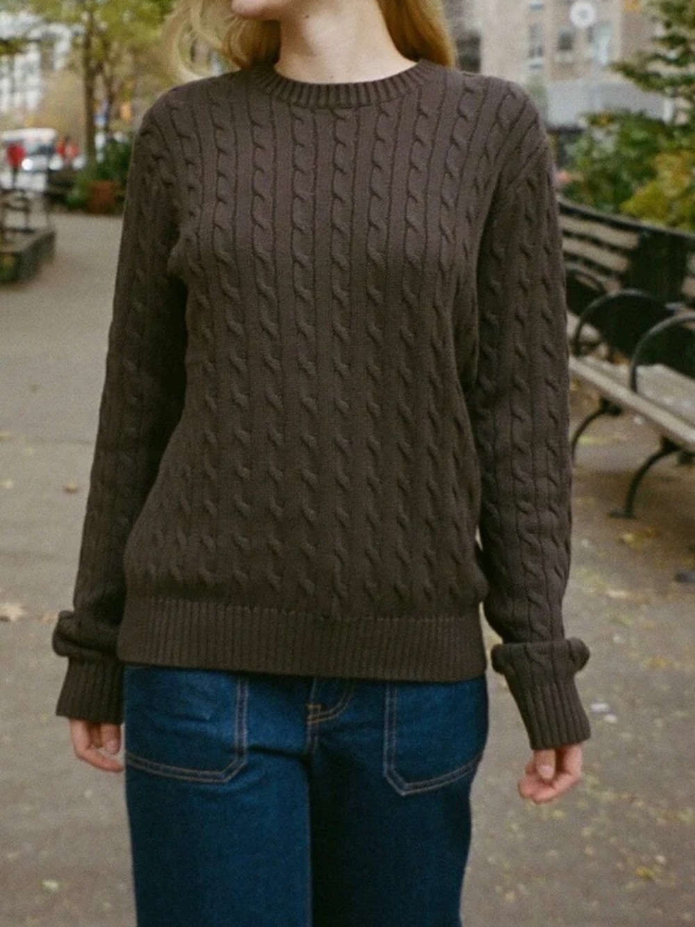 Brandy Melville brown cable knit sweater🤎🤎